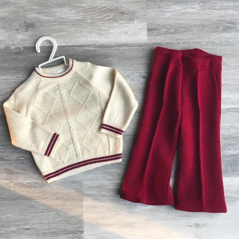 Vintage Baby 2 piece Sweater Pants set 12 months